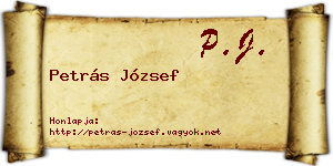 Petrás József névjegykártya