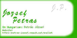 jozsef petras business card