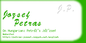 jozsef petras business card